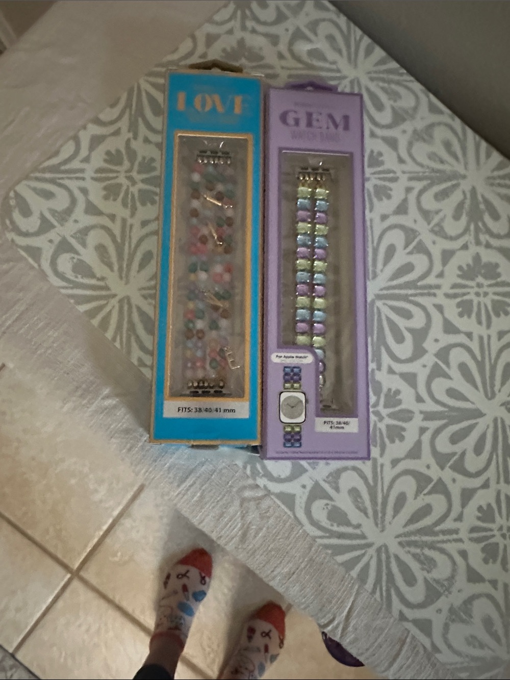 2 LOVE & GEM Pastel Beaded Watch Bands - Multicolor New in box for Apple Watch
